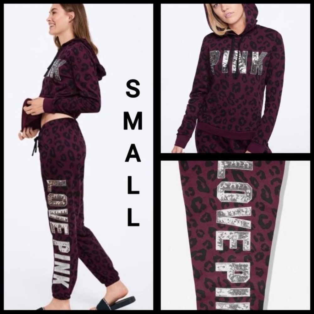 NEW VS PINK SMALL LEOPARD BLING SET